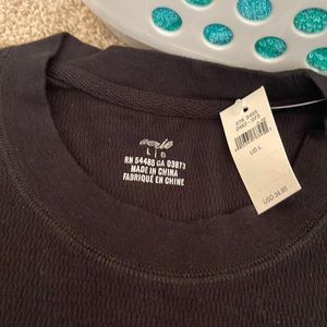 Long sleeve plain black shirt, waffle and thin